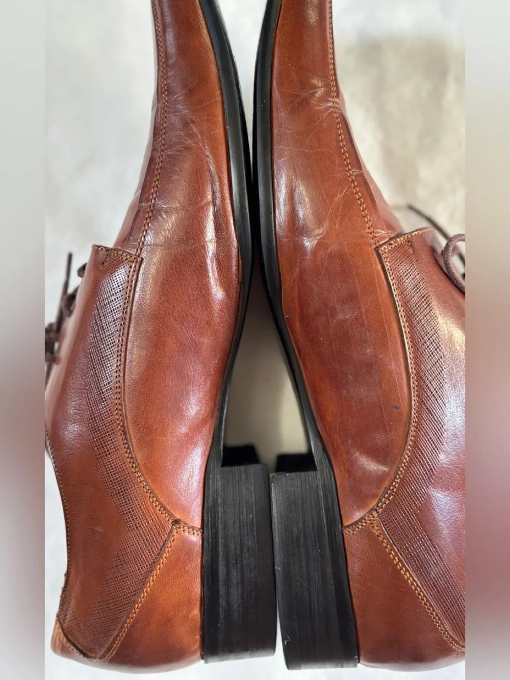 Kenneth Cole NY Brown Leather Square Toe Dress Shoes Men’s 11